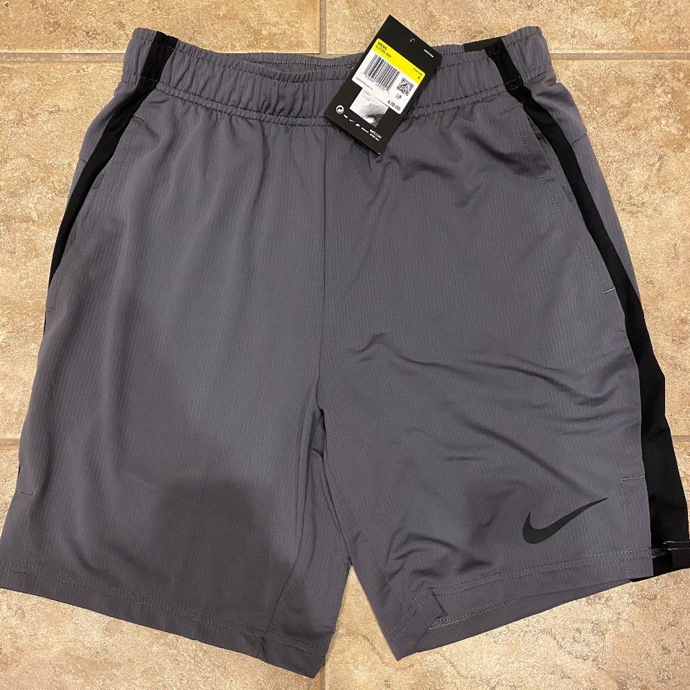 Grey and Black Nike Workout Shorts